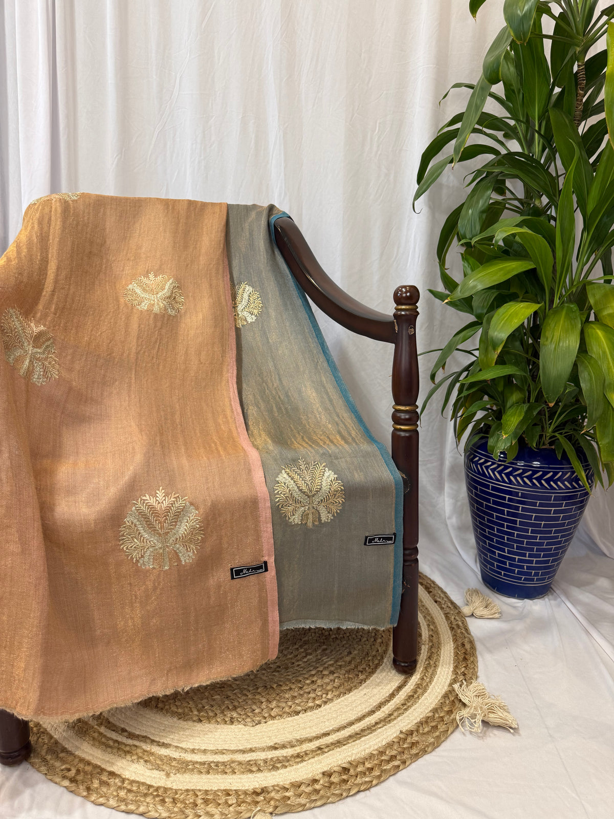 Pankh | Zari-Embroidered Fine Wool Stole