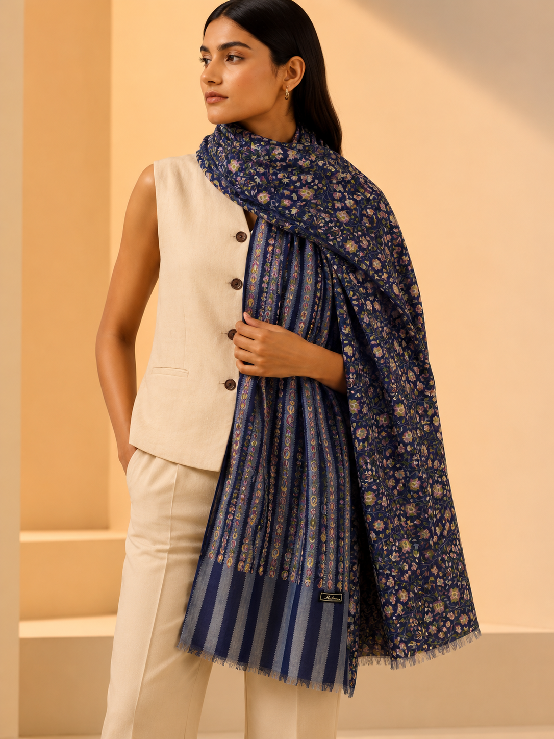 Kissa Reversible Fine Wool Stole