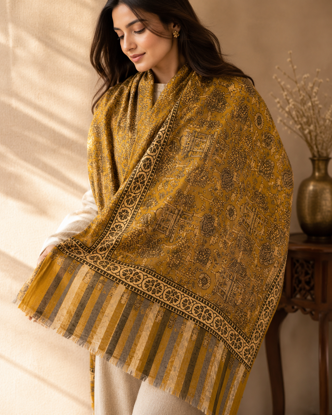 Kissa Reversible Fine Wool Stole