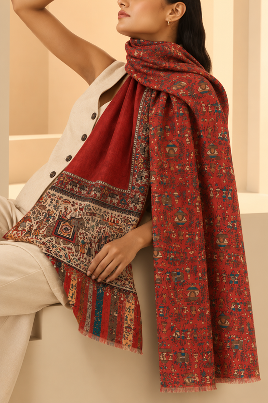 Kissa Reversible Fine Wool Stole