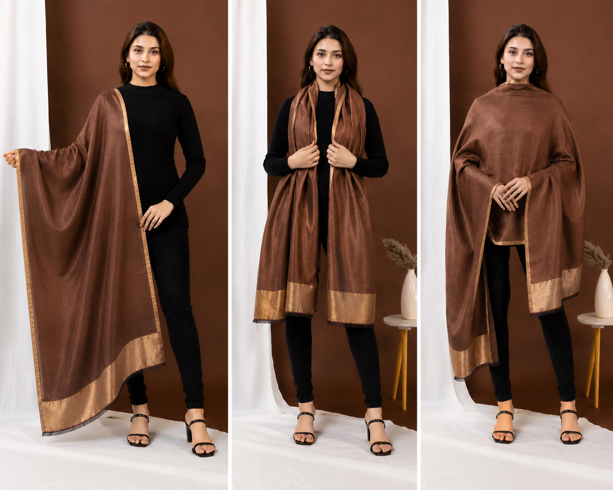 Golden Whisper Moonlight Reversible Stole