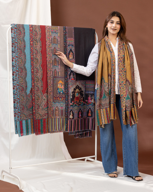 Kala Katha Reversible Fine Wool Stole