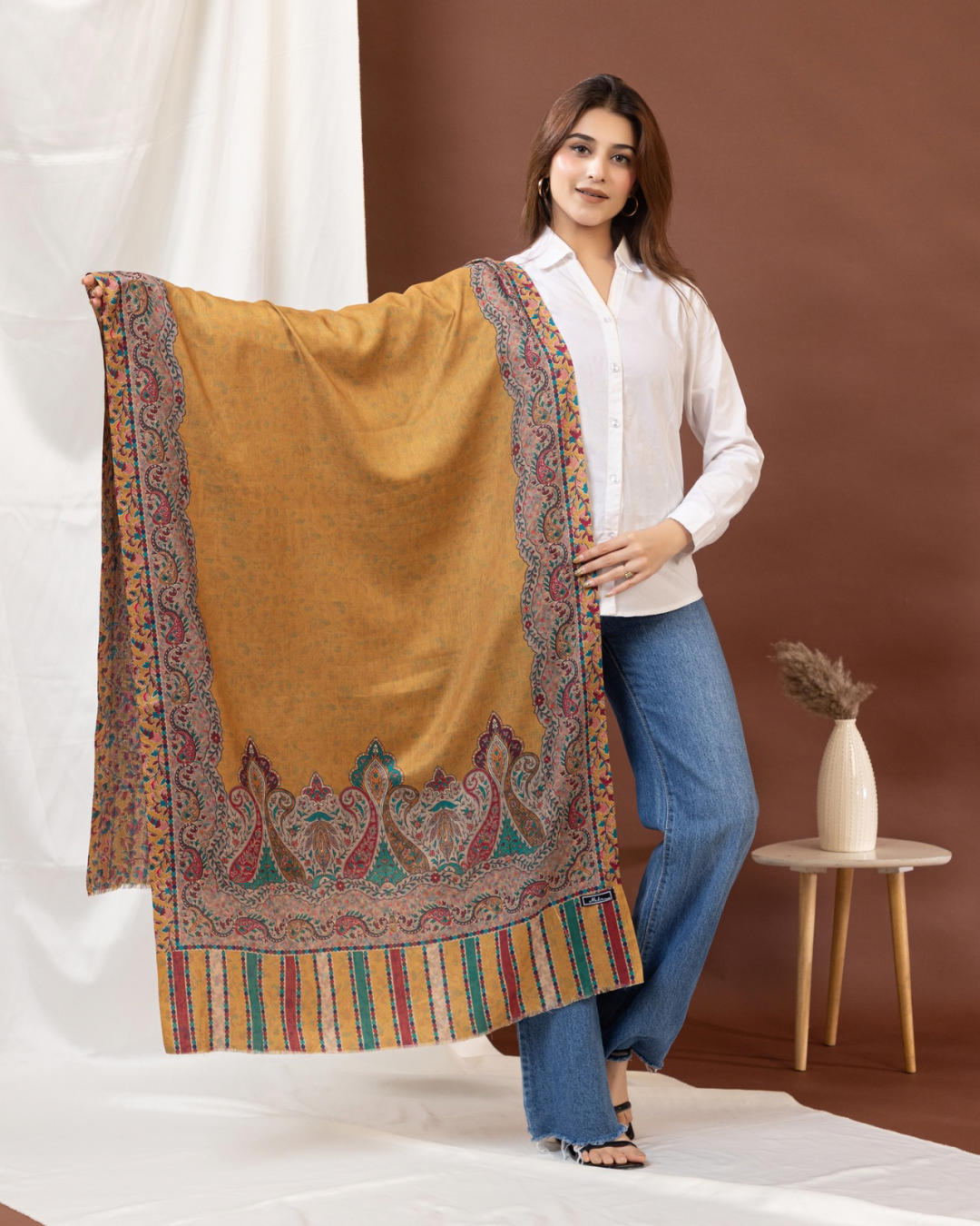 Kala Katha Reversible Fine Wool Stole