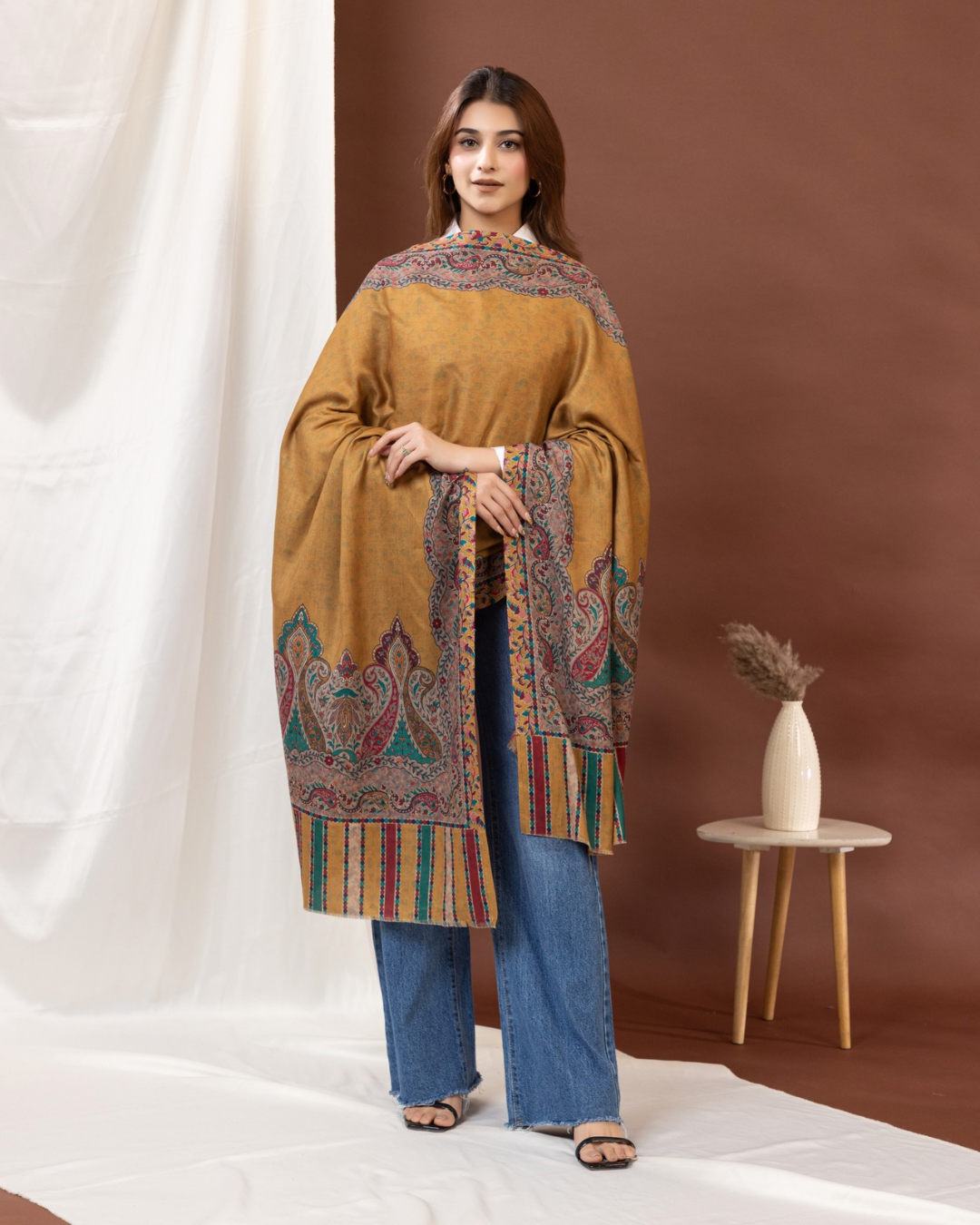 Kala Katha Reversible Fine Wool Stole