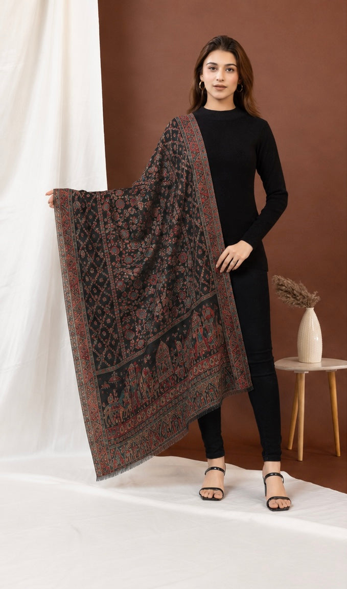 Royal Baarat Stole | Fine Wool Wrap