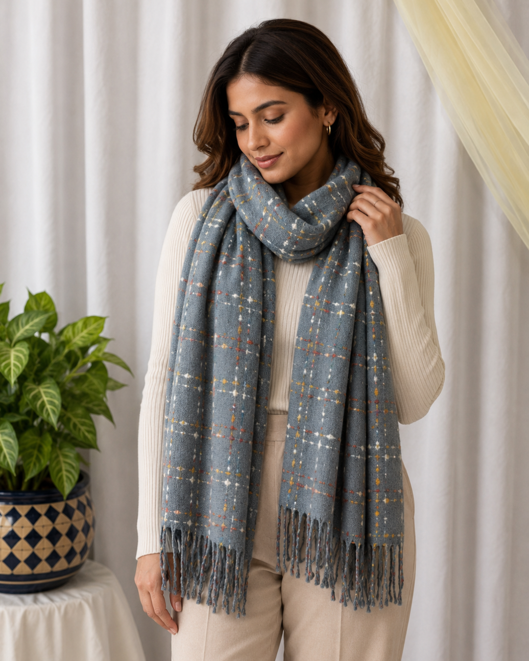 Jugnu | Warm Knitted Stole