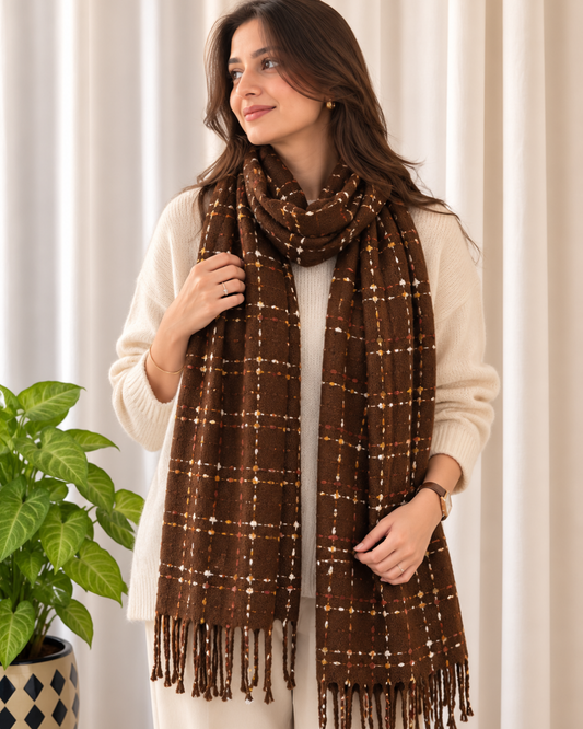 Jugnu | Warm Knitted Stole