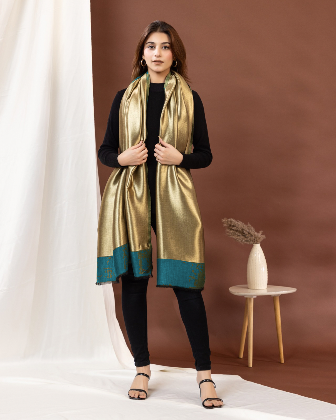Golden Whisper Moonlight Reversible Stole