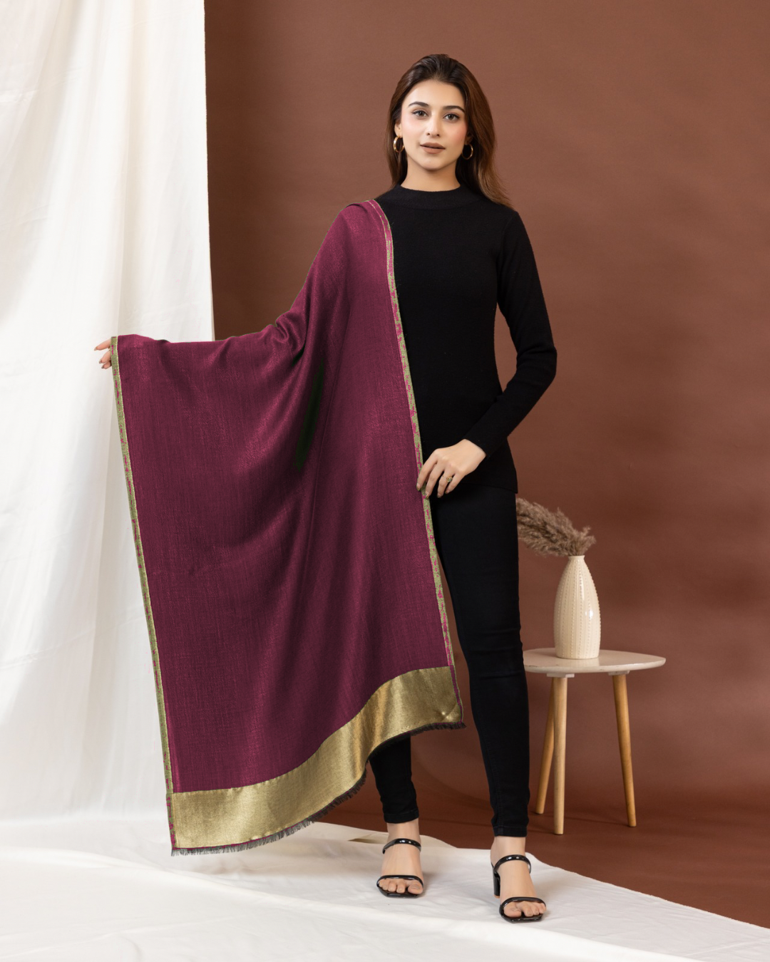 Golden Whisper Moonlight Reversible Stole