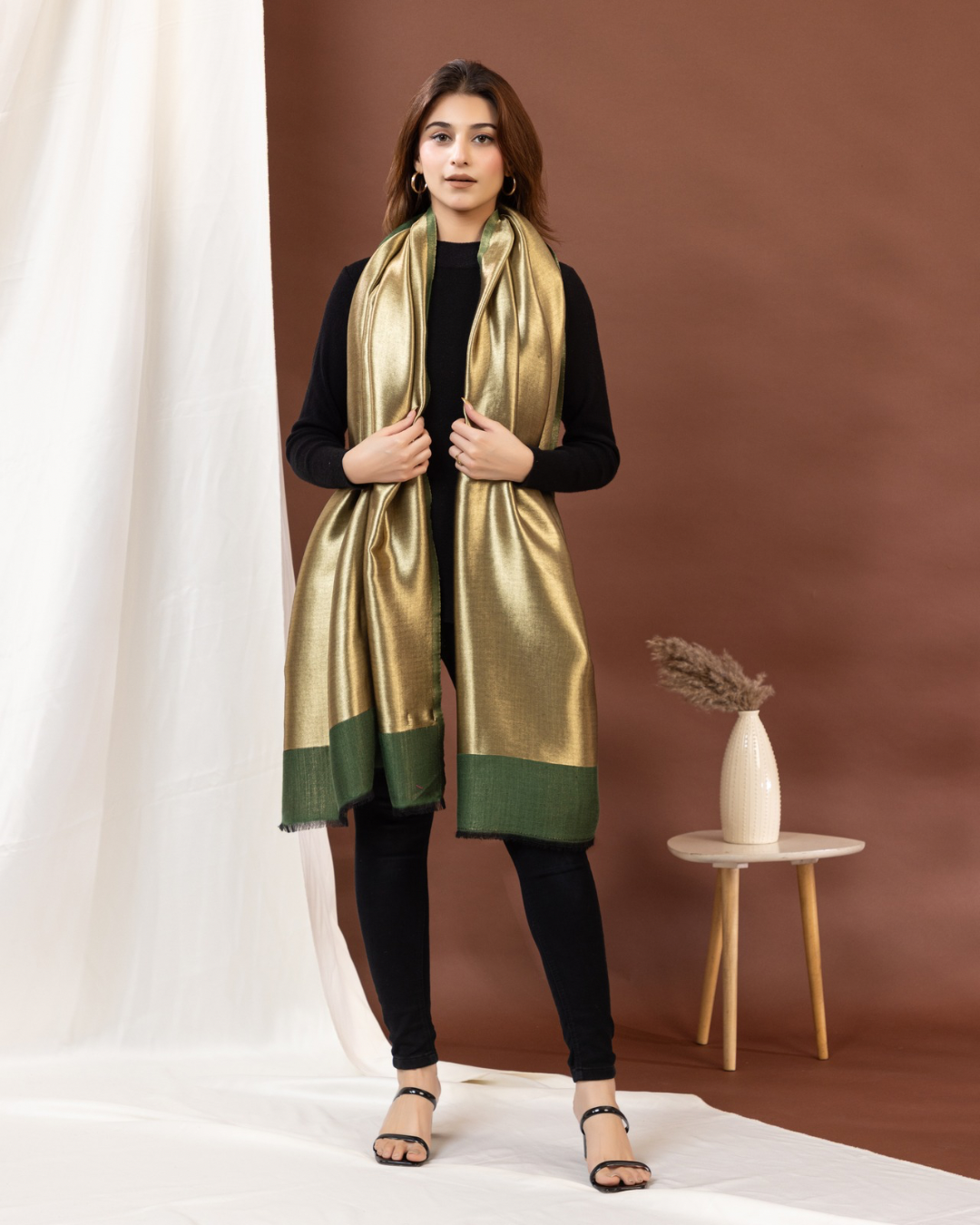 Golden Whisper Moonlight Reversible Stole